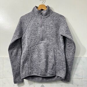Womens 1/2 Zip Heathered Lavender Gray Knit Fleece Pullover S Athleisure Outdoor